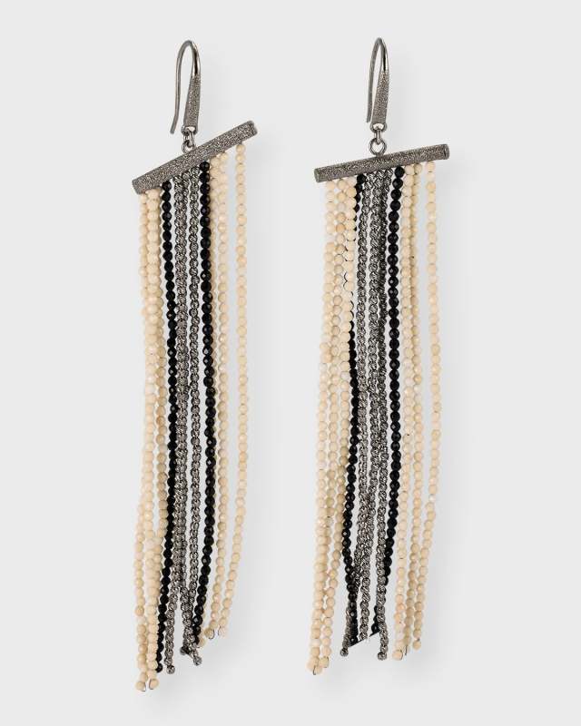 Beaded Fringe Drop Earrings
